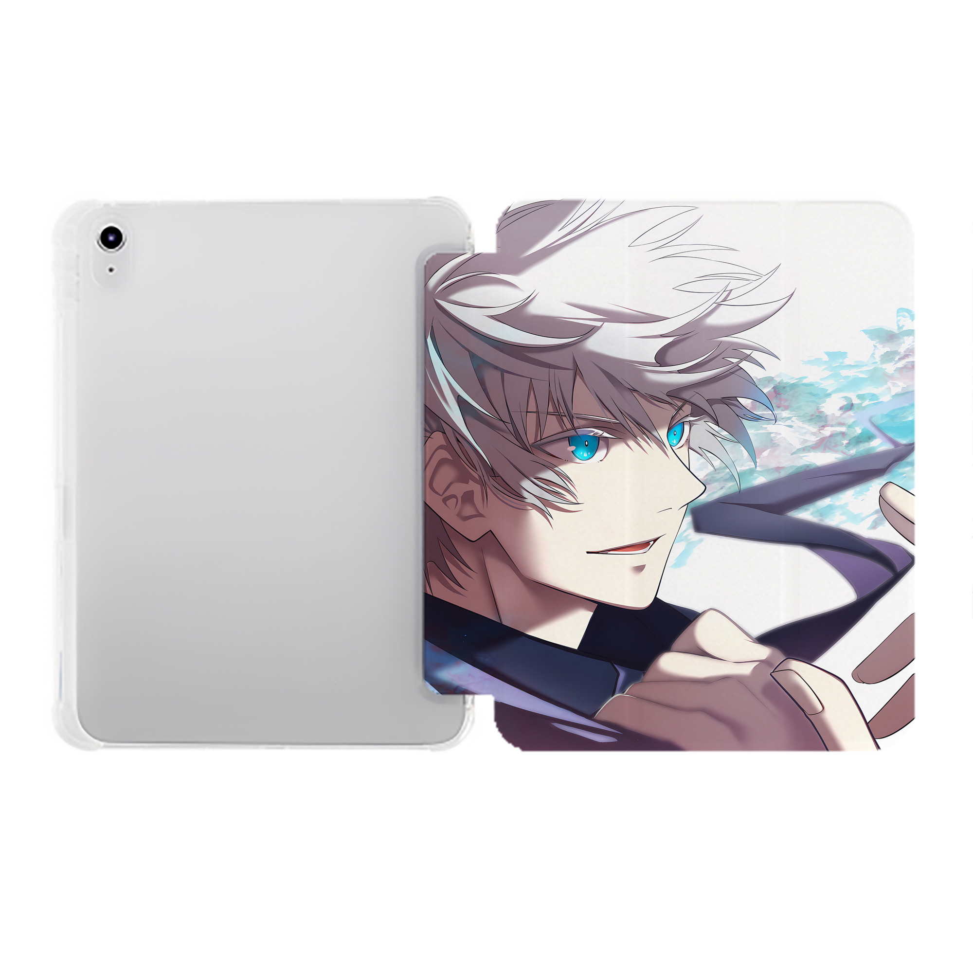 （画像用） 呪術廻戦 Jujutsu Kaisen IPad ケース ペン収納付き 三つ折りスタンド PUレザー×シリコン 対応機種9.5/10.5/10.9インチ